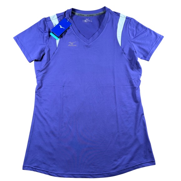 Mizuno Tops - Mizuno Volleyball Jersey Womens Large Purple V-Neck Short Sleeve Active Top NWT